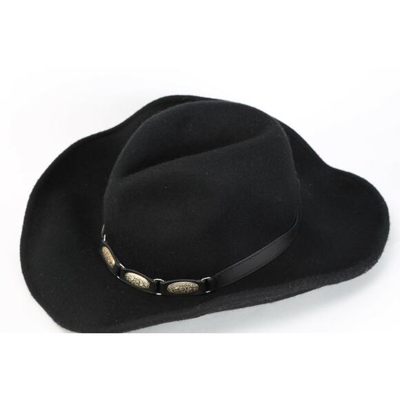 SCALA Black Wool Fedora Cowboy Western Hat One Size - Picture 5 of 12